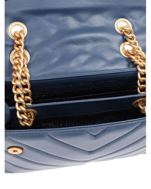 Kurt Geiger Blue Quilted Chain-Strap Cross Body Bag