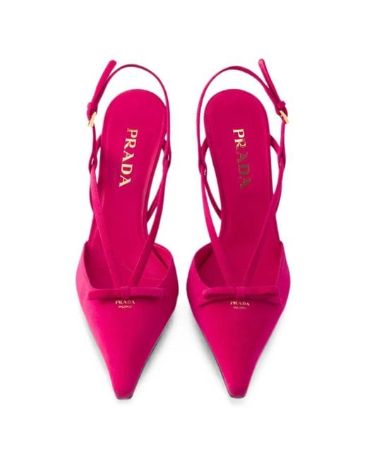Prada Pink Suede Slingback Pumps