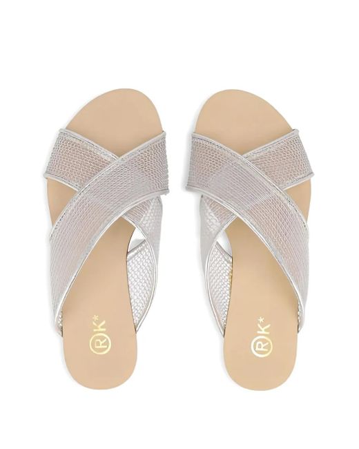RK White Tivari Flat Sandals