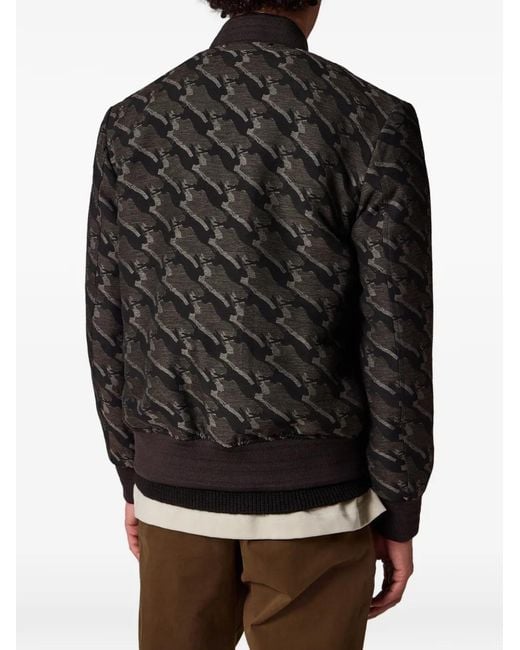 Paul Smith Black Rabbit-Patterned Zip Bomber Jacket for men