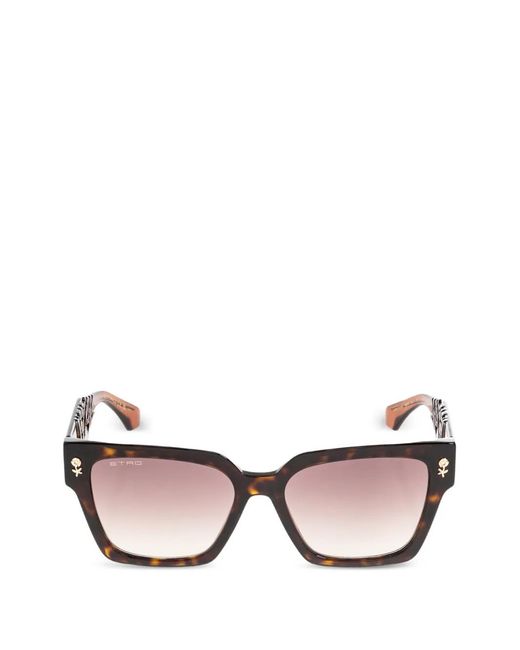 Etro Pink Tortoiseshell-Effect Square-Frame Sunglasses
