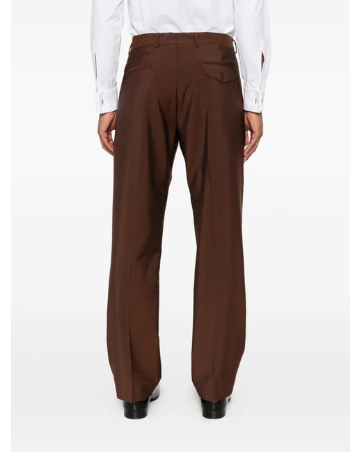 Paul Smith Brown Pressed-Crease Tailored Trousers for men