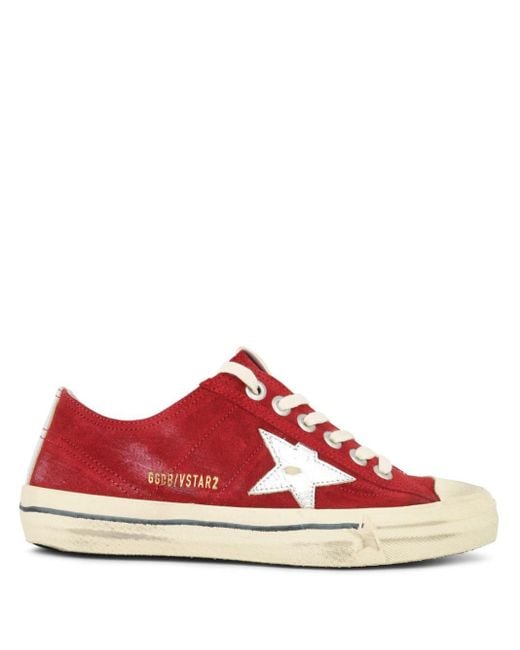 Golden Goose Deluxe Brand Red V-Star 2 Sneakers aus Wildleder