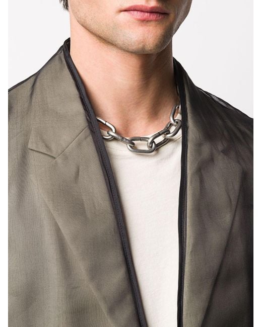 Rick Owens Tecuatl Chain Necklace in Metallic for Men | Lyst