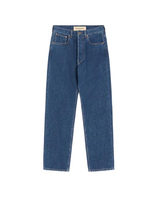 Valentino Garavani Blue Denim Pants With Vgold for men