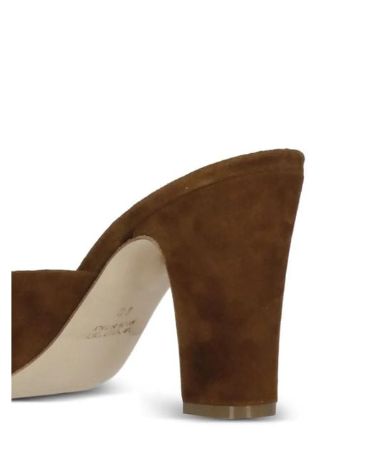 Julie Dee Brown Suede Block-Heel Sandals