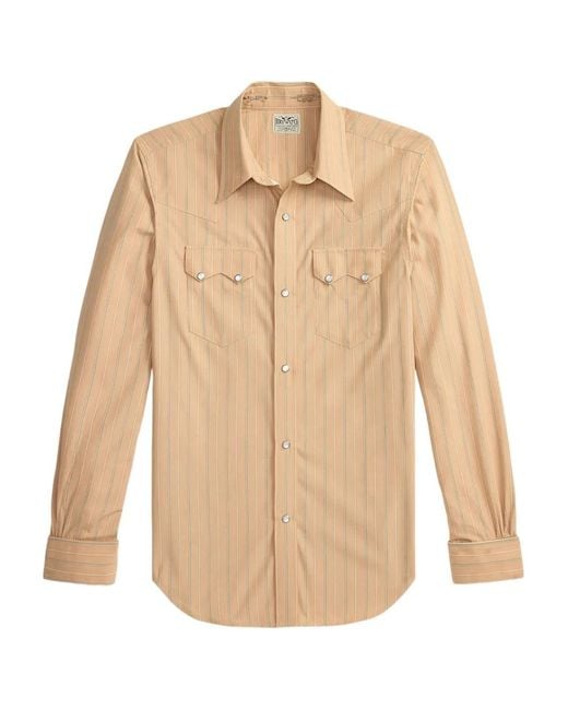RRL Natural Striped Chest-Pocket Shirt for men