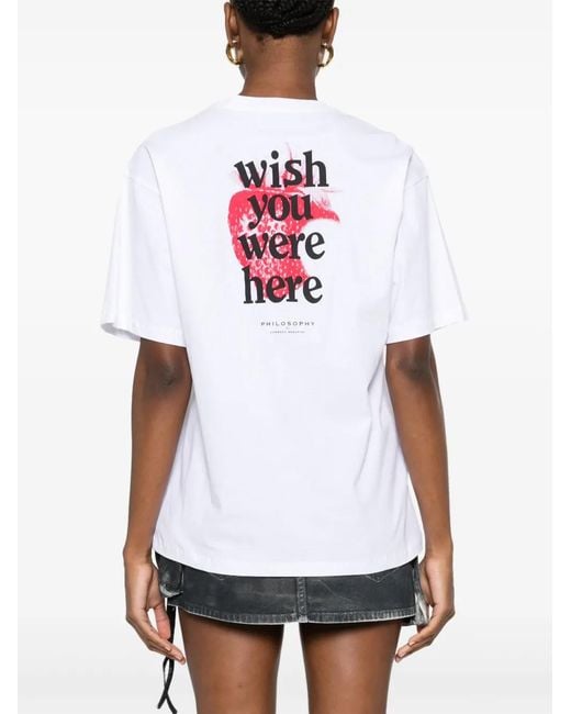 Philosophy Di Lorenzo Serafini White Recycled Organic Jersey T-Shirt Clothing