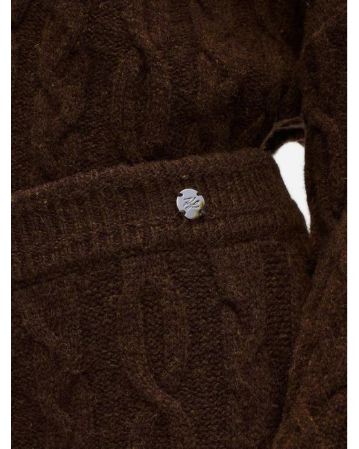 Falda midi de punto de ochos Karl Lagerfeld de color Brown