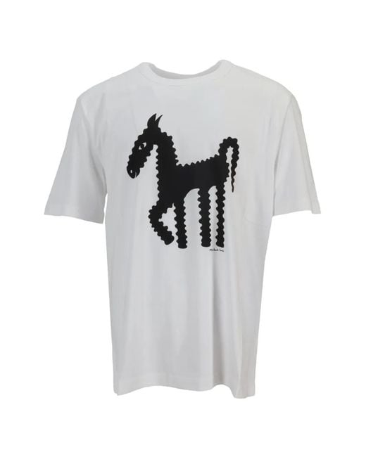 Paul Smith Gray Horse-Print T-Shirt for men