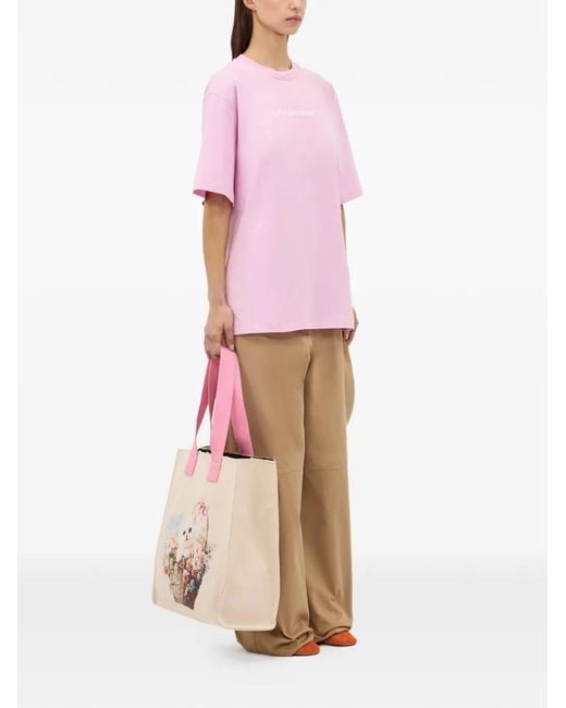 MSGM Pink Printed T-Shirt