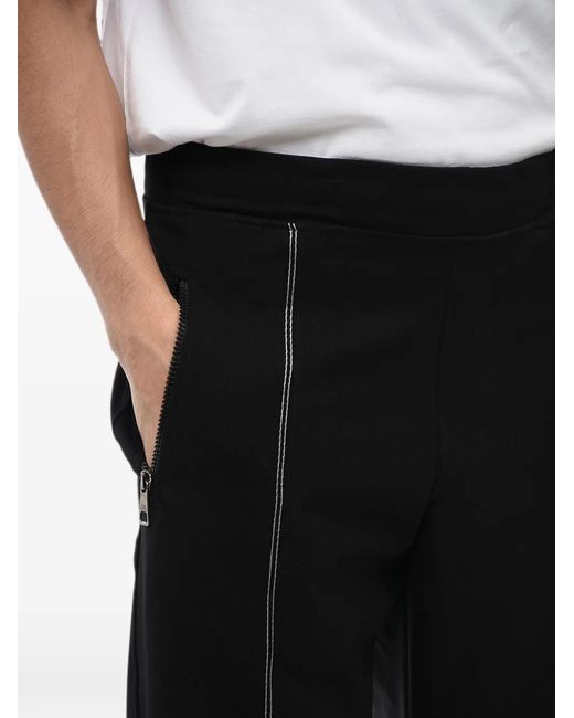 Neil Barrett Black Tapered-Fit Tape-Detail Track Pants for men