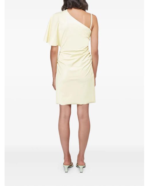 Maisie Wilen Slick Asymmetrische Gedrapeerde Jurk in het Natural