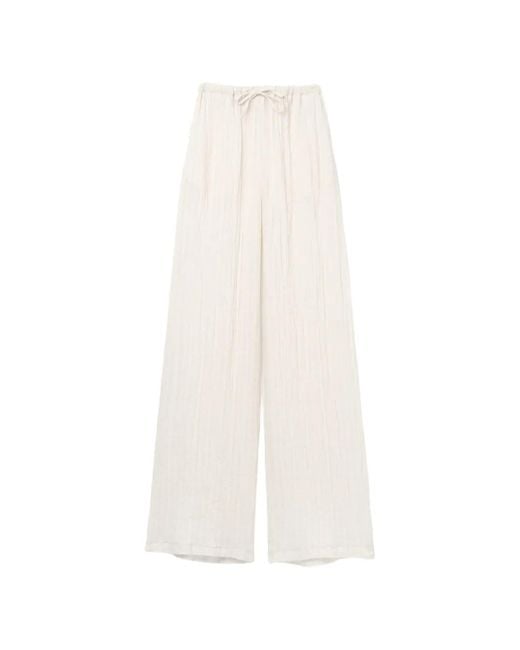 Séfr White Daphne Textured-Finish Trousers