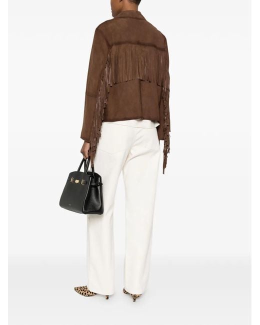 Bully Brown Fringe Lambskin Jacket
