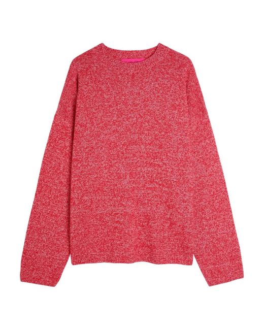 The Elder Statesman Red Round-Neck Sweater