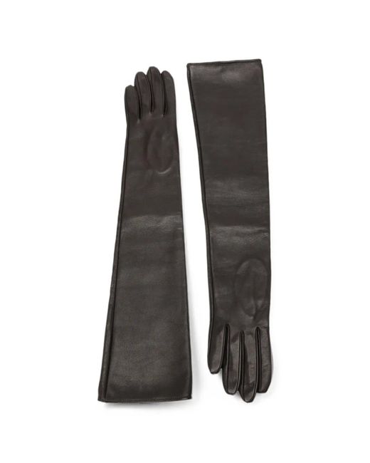 Manokhi Black Leather Gloves