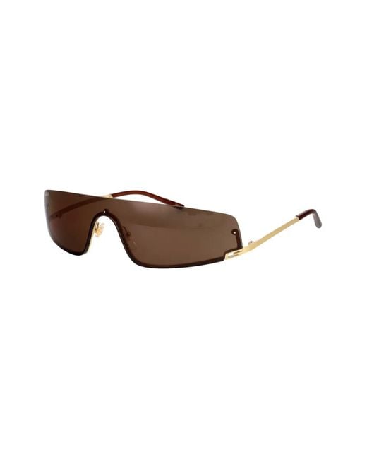 Gucci Brown Shield-Frame Sunglasses