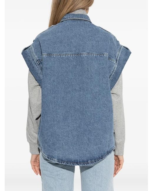 IRO Blue Gilet À Épaulettes