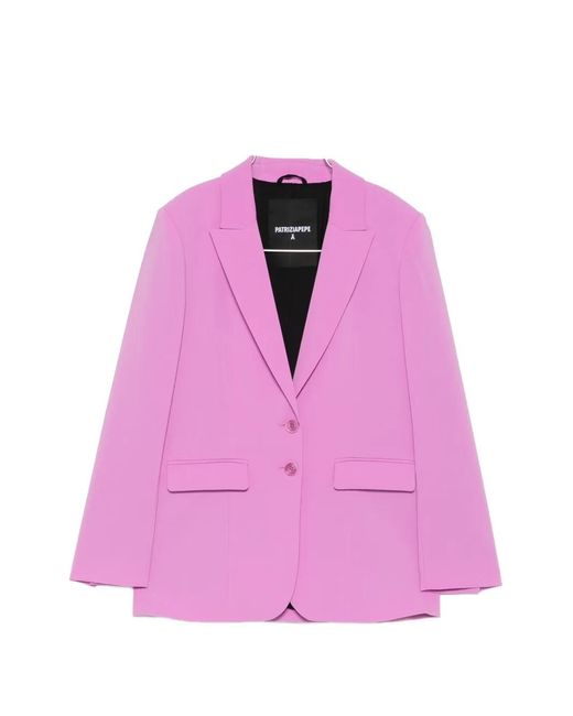 Patrizia Pepe Pink Buttoned Single-Breasted Blazer