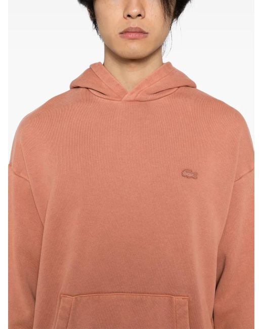 Lacoste Pink Logo-Patch Hoodie for men