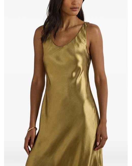 Ralph Lauren Multicolor Metallic-Finish Chiffon Midi Dress