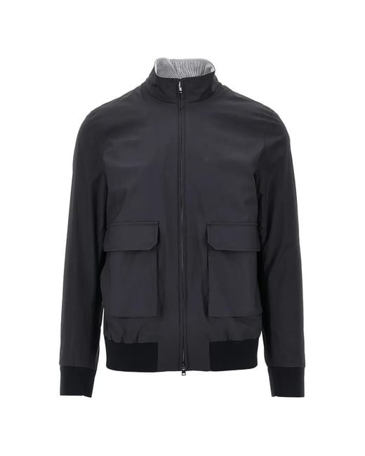 Herno Blue Flap-Pocket Bomber for men