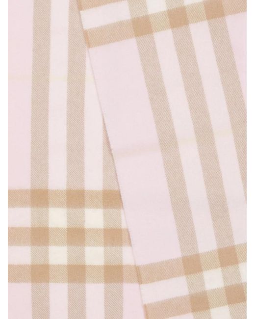 Burberry Pink Classic Checked Scarf
