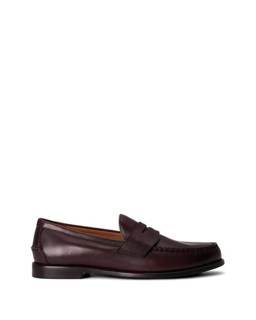 Polo Ralph Lauren White Alston Burnished-Leather Penny Loafers for men