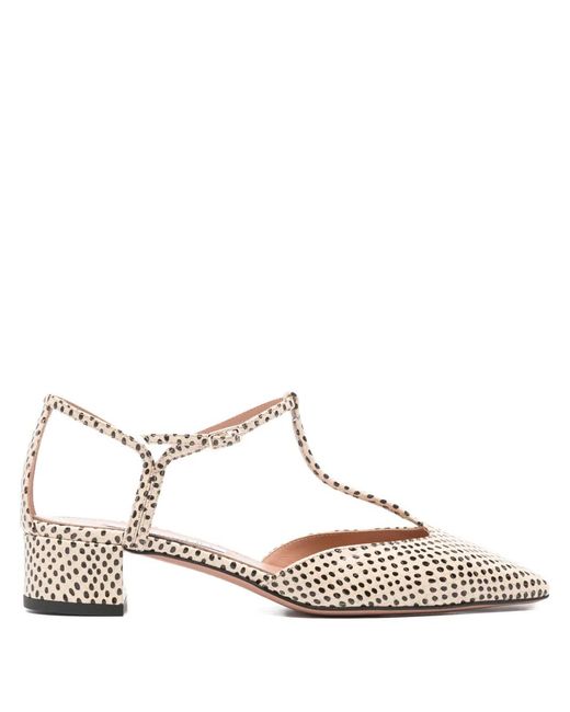 Aquazzura White "Sorbonne" Bambi Snake Print Pump 35