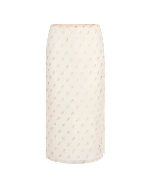 Khaite White Syndi Skirt
