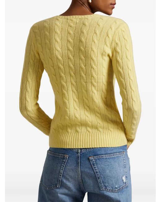 Polo Ralph Lauren レディース イエロー ケーブルニット セーター 