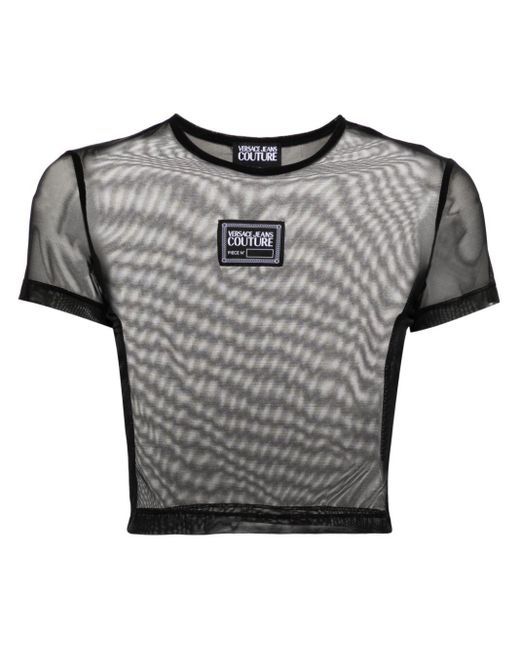 | T-shirt corta rete | female | NERO | XS di Versace in Gray
