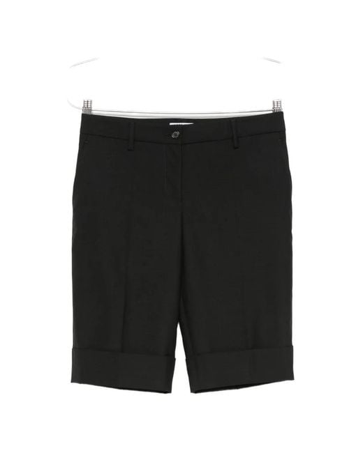 Moschino Black Buttoned Turn-Up Shorts