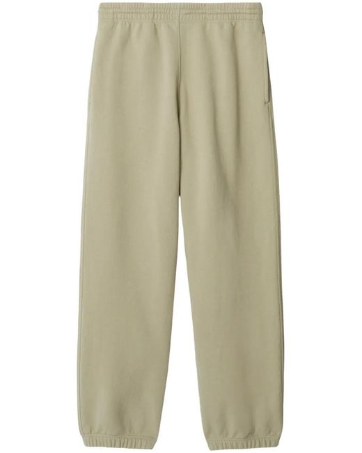 Burberry Natural Appliqué-Logo Cotton Track Pants for men
