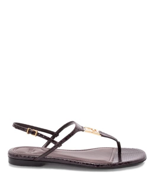 Sandali Con Suola Piatta Ffold di Fendi in Brown