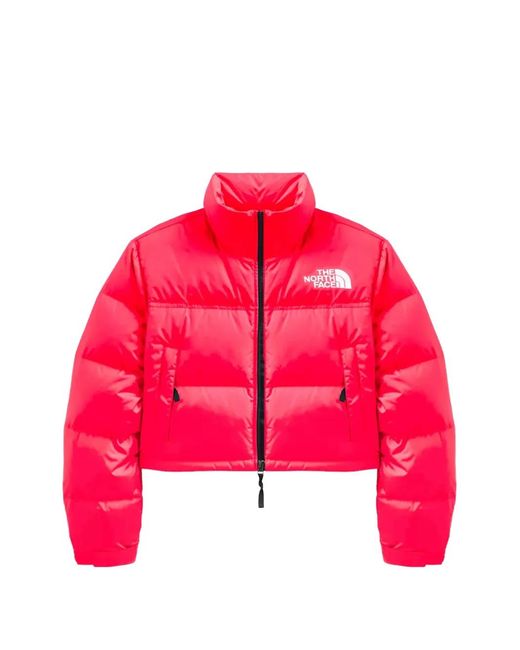 The North Face Red Nuptse Short Puffer Jacket