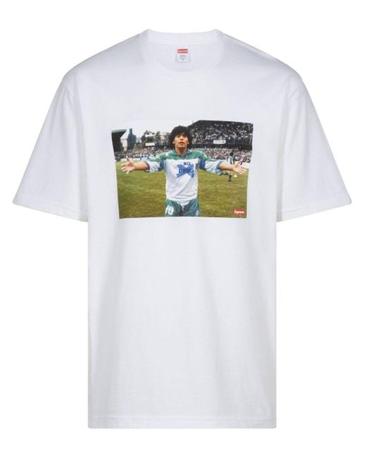 Supreme T-shirt Met Print in het White