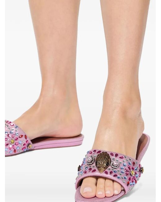 Kurt Geiger Pink Kensington Flat Sandals
