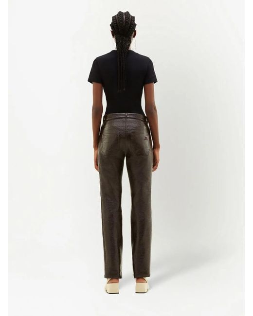 Courreges Gray 5-Pocket Vinyl Straight Trousers