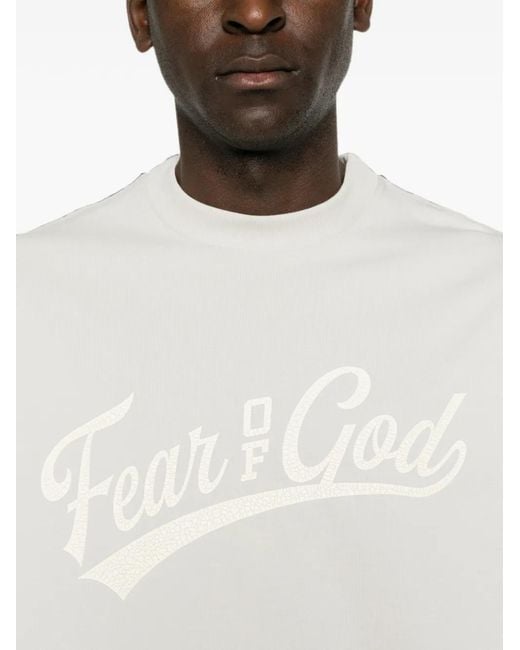 Fear Of God White Logo-Print Long-Sleeves T-Shirt for men