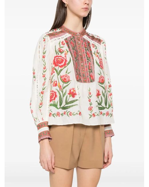 Farm Rio Red Ainika Delicate Blouse