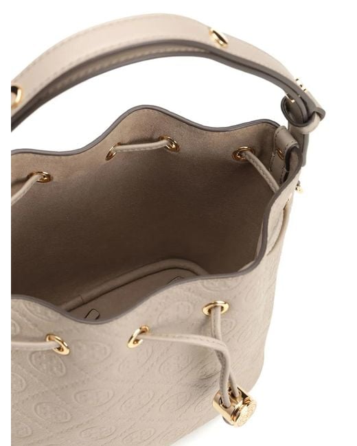Tory Burch Natural Embossed-Logo Tote Bag