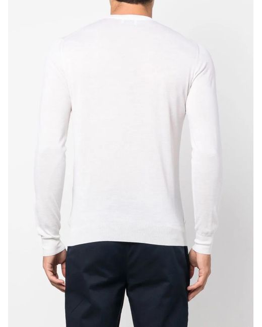 Fedeli White Crew-Neck Cashmere Cardigan for men
