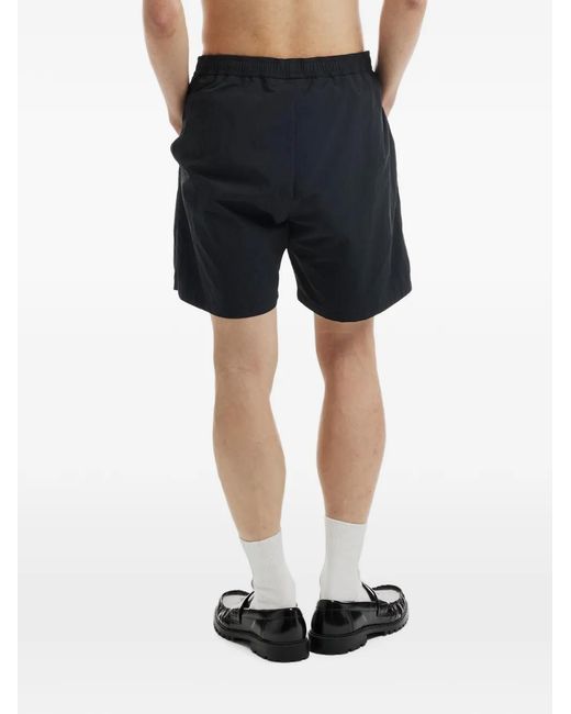 Palmes Blue Stitch Logo-Print Shorts for men