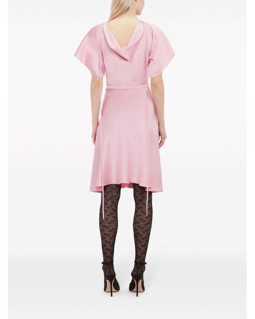 Victoria Beckham Mini-jurk Met Korte Mouwen in het Pink