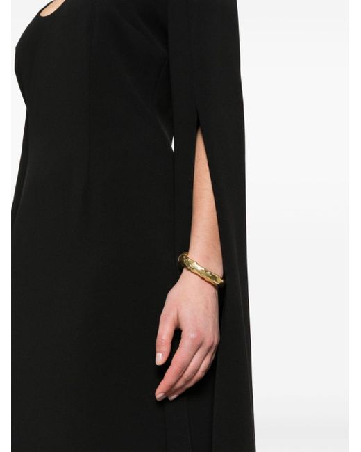 Roland Mouret Black Slit-sleeves Maxi Dress