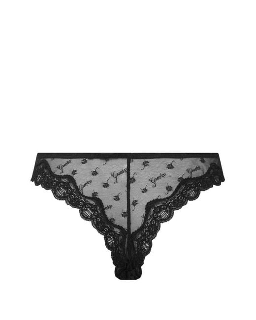 Guess Black Pointelle Lace-Trim Lingerie Set (Set Of Two)