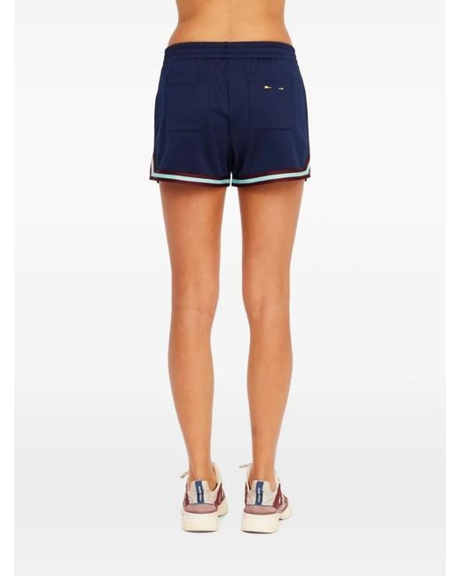 The Upside Blue Cleopatra Striped-Trim Shorts