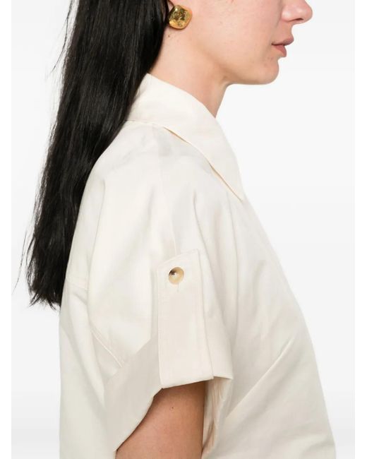 Joseph White Collared Short-Sleeve Mini Dress